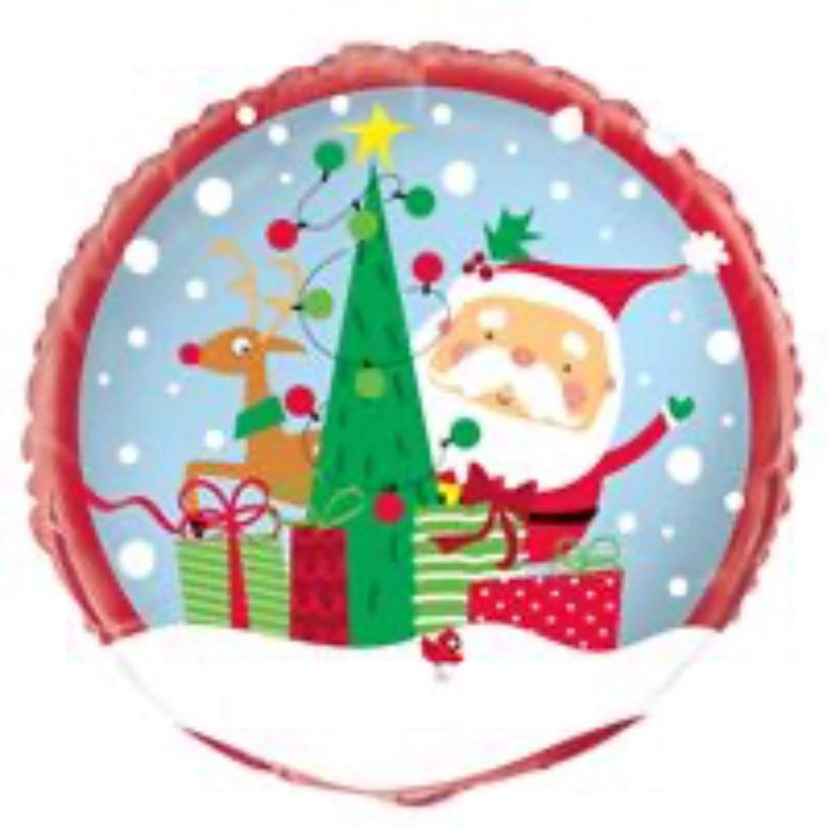Colorful Santa Round Foil Balloon 18" - PoundToys